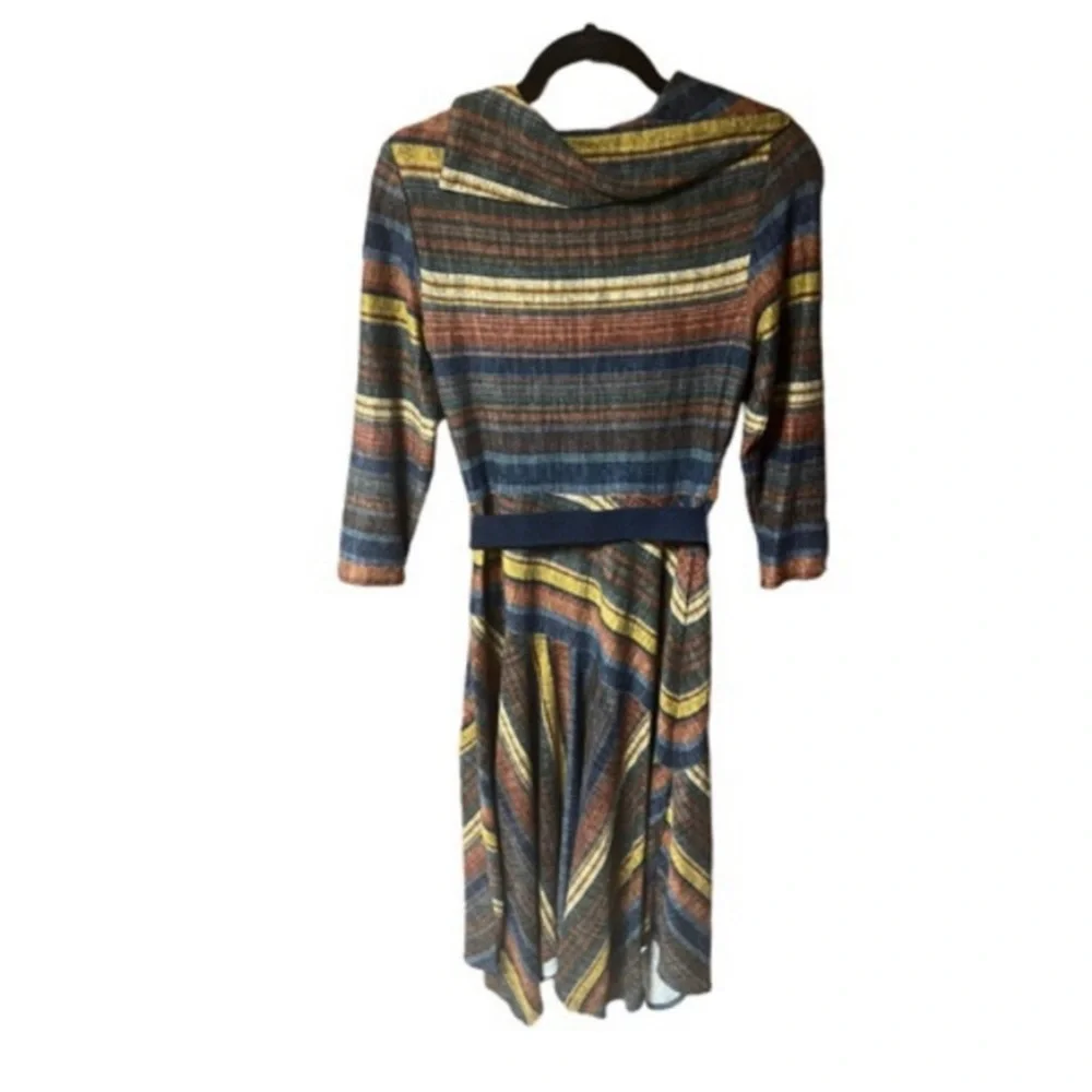 Danny &‎ Nicole Cowl Neck Asymmetrical Hem Striped Sweater Dress NWT